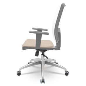 Cadeira Brizza Diretor Grafite Tela Branca Assento Poliester Fendi Base RelaxPlax Aluminio  - 66003