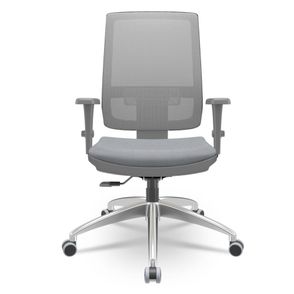 Cadeira Brizza Diretor Grafite Tela Cinza Assento Vinil Cinza Base RelaxPlax Alumínio - 66027