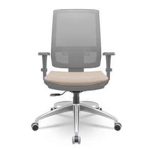 Cadeira Brizza Diretor Grafite Tela Cinza Assento Poliester Fendi Base RelaxPlax Aluminio  - 66032