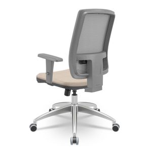 Cadeira Brizza Diretor Grafite Tela Cinza Assento Poliester Fendi Base RelaxPlax Aluminio  - 66032