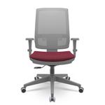 CadeiraBrizzaDiretorGrafiteTelaCinzaAssentoPoliesterVinhoBaseRelaxPlaxAluminio66035