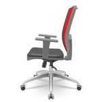 CadeiraBrizzaDiretorGrafiteTelaVermelhaAssentoVinilPretoBaseRelaxPlaxAluminio66047