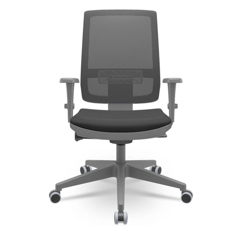 CadeiraBrizzaDiretorGrafiteTelaPretaAssentoAeroPretoBaseAutocompensadorPiramidal66059