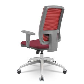 Cadeira Brizza Diretor Grafite Tela Vermelha Assento Poliester Vinho Base RelaxPlax Alumínio - 66055