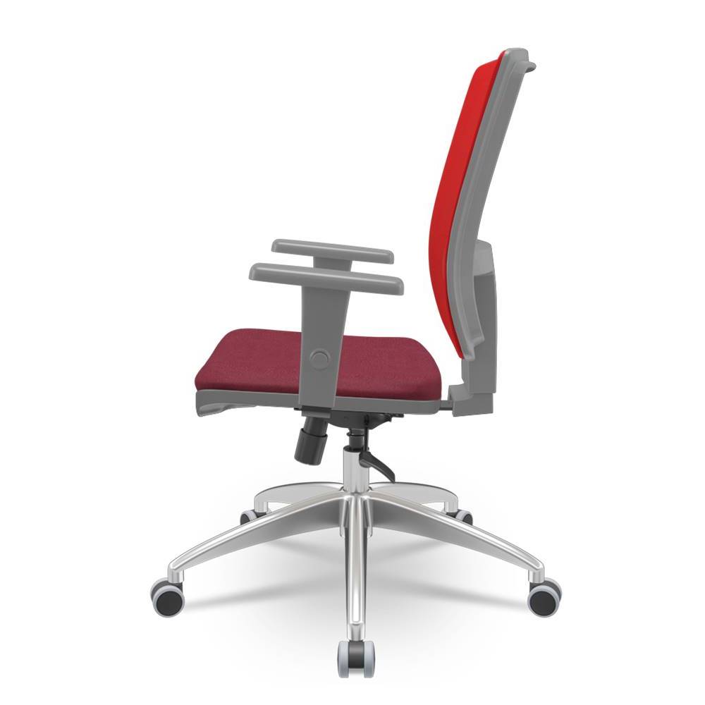 Cadeira-Brizza-Diretor-Grafite-Tela-Vermelha-Assento-Poliester-Vinho-Base-RelaxPlax-Aluminio