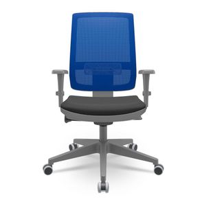 Cadeira Brizza Diretor Grafite Tela Azul Assento Aero Preto Base Autocompensador Piramidal - 66149