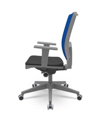 Cadeira Brizza Diretor Grafite Tela Azul Assento Aero Preto Base Autocompensador Piramidal - 66149
