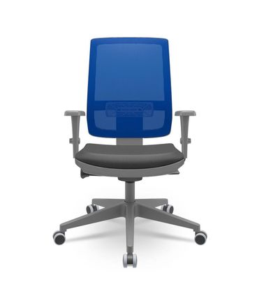 Cadeira Brizza Diretor Grafite Tela Azul Assento Vinil Preto Autocompensador Piramidal - 66157