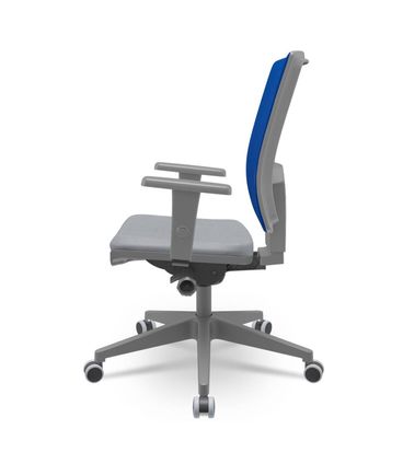 Cadeira Brizza Diretor Grafite Tela Azul Assento Vinil Cinza Autocompensador Piramidal - 66160