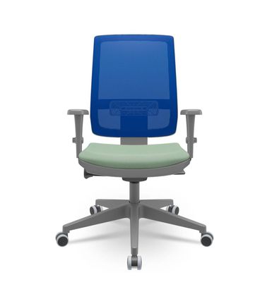 Cadeira Brizza Diretor Grafite Tela Azul Assento Vinil Verde Autocompensador Piramidal - 66161