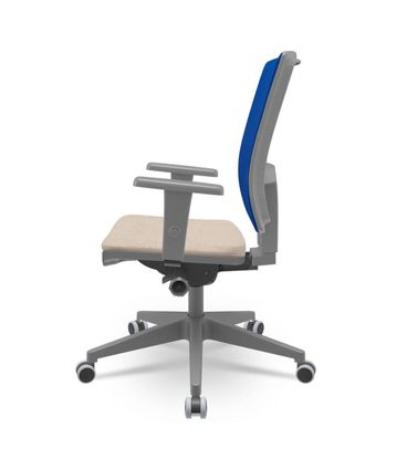 Cadeira Brizza Diretor Grafite Tela Azul Assento Poliester Fendi Autocompensador Piramidal - 66164