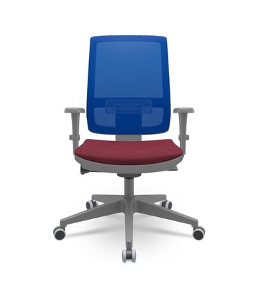 Cadeira Brizza Diretor Grafite Tela Azul Assento Poliester Vinho Autocompensador Piramidal - 66165