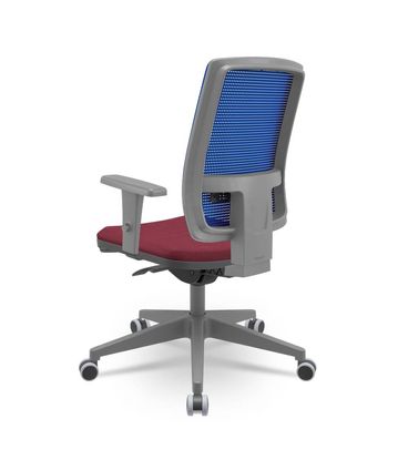 Cadeira Brizza Diretor Grafite Tela Azul Assento Poliester Vinho Autocompensador Piramidal - 66165