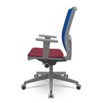 CadeiraBrizzaDiretorGrafiteTelaAzulAssentoPoliesterVinhoAutocompensadorPiramidal66165