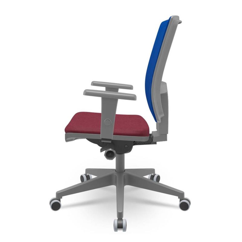 CadeiraBrizzaDiretorGrafiteTelaAzulAssentoPoliesterVinhoAutocompensadorPiramidal66165