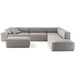 SofaFamilyBoxdeCanto360x200comPufe110cmLinhoCinza66078