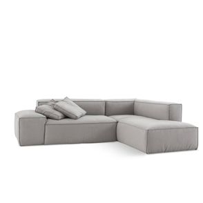 Sofa Family Box de 2 Lugares com Chaise Linho Cinza 230x200cm - 66138