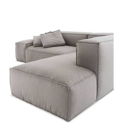 Sofa Family Box de 2 Lugares com Chaise Linho Cinza 230x200cm - 66138