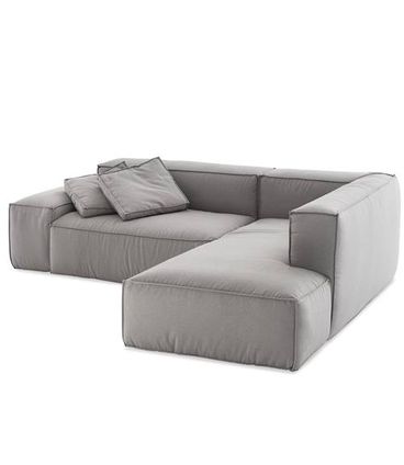 Sofá Family Box de 3 Lugares com Chaise Linho Cinza 245x200cm - 66139
