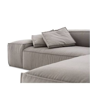 Sofá Family Box de 3 Lugares com Chaise Linho Cinza 225x200cm - 66141