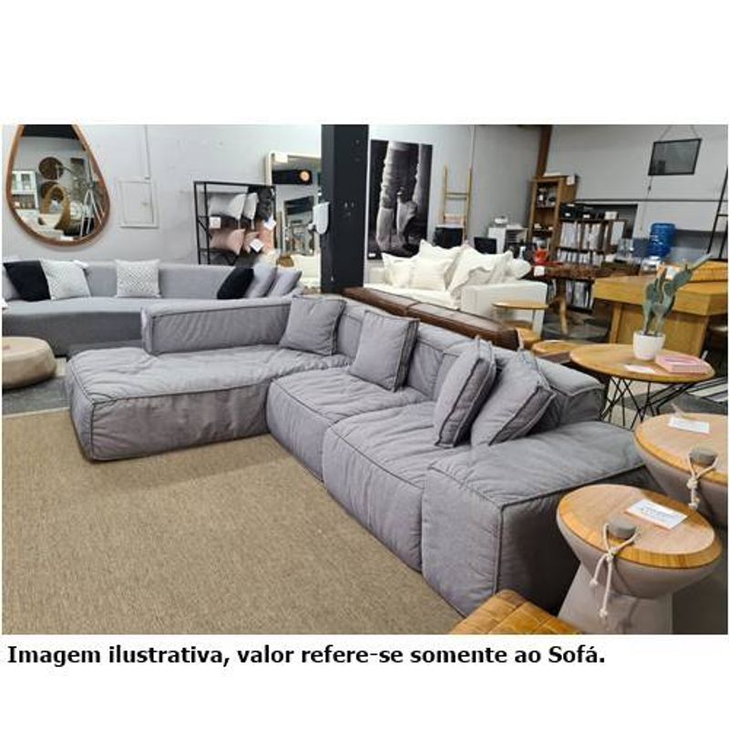 SofaFamilyBox3LugarescomChaise300x200cmLinhoCinza66156