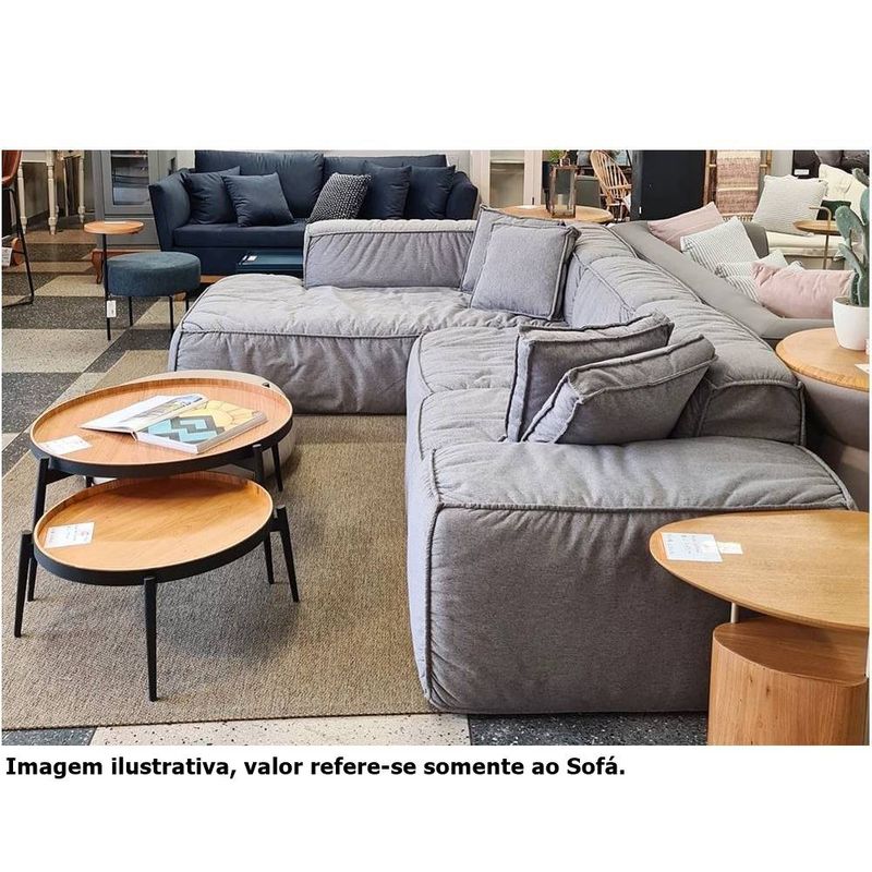 SofaFamilyBox2LugarescomChaise320x200TecidoLinhoCinza66184