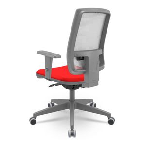 Cadeira Brizza Diretor Grafite Tela Branca Assento Aero Vermelho Base Autocompensador Piramidal - 66174