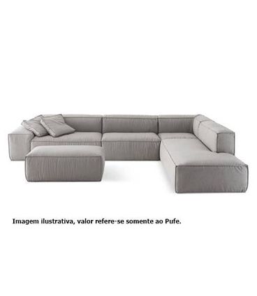 Pufe Family Box Tecido Linho Cinza 110x40cm - 66205