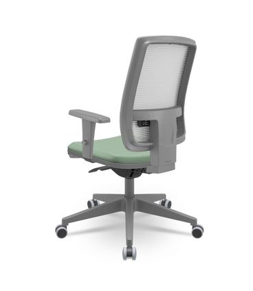 Cadeira Brizza Diretor Grafite Tela Branca Assento Vinil Verde Autocompensador Piramidal - 66185