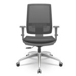 CadeiraBrizzaDiretorGrafiteTelaVermelhaAssentoAeroPretoBaseAutocompensadorPiramidal