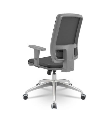 Cadeira Brizza Diretor Grafite Tela Vermelha Assento Aero Preto Base Autocompensador  Piramidal - 66212