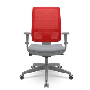 Cadeira Brizza Diretor Grafite Tela Vermelha Assento Concept Granito Base Autocompensador Piramidal - 66225