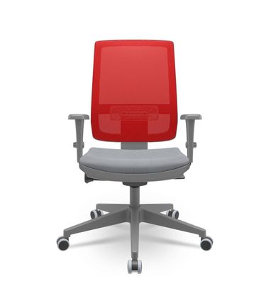 Cadeira Brizza Diretor Grafite Tela Vermelha Assento Concept Granito Base Autocompensador Piramidal - 66225