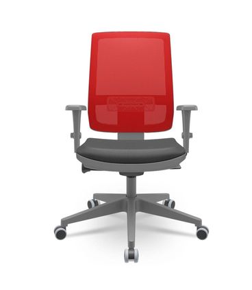 Cadeira Brizza Diretor Grafite Tela Vermelha Assento Vinil Preto Autocompensador Piramidal - 66226