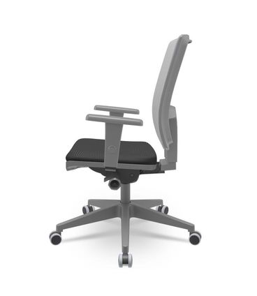 Cadeira Brizza Diretor Grafite Tela Cinza Assento Aero Preto Base Autocompensador  Piramidal - 66241