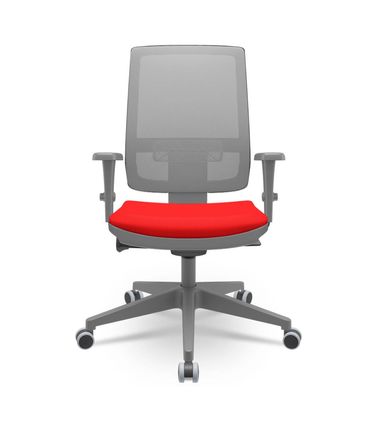 Cadeira Brizza Diretor Grafite Tela Cinza Assento Aero Vermelho Base Autocompensador Piramidal - 66250