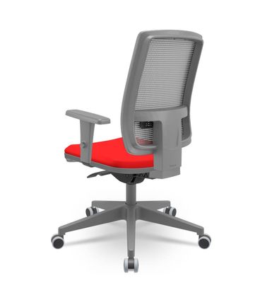 Cadeira Brizza Diretor Grafite Tela Cinza Assento Aero Vermelho Base Autocompensador Piramidal - 66250