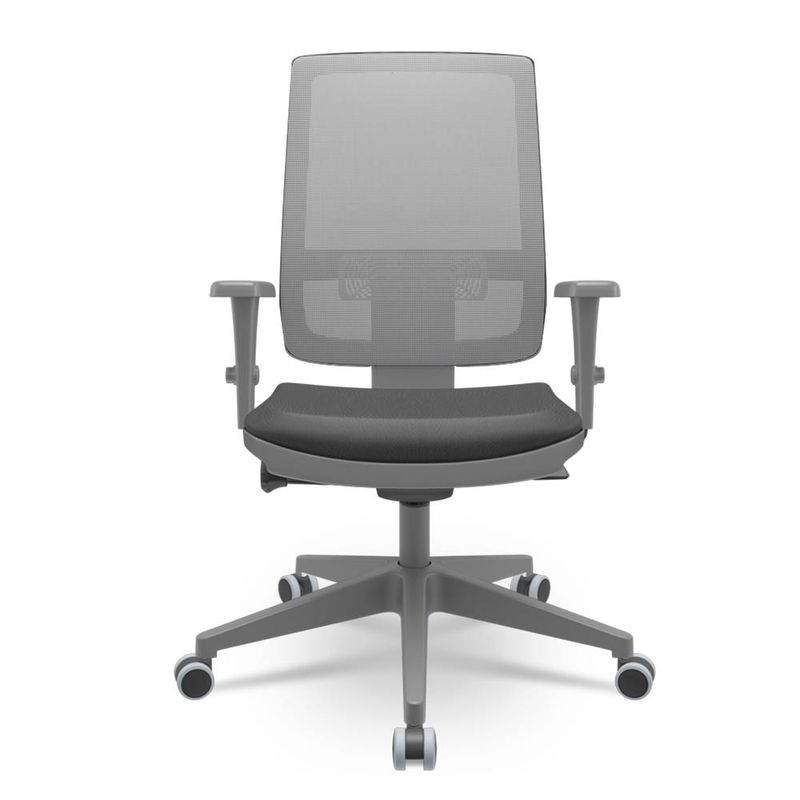 CadeiraBrizzaDiretorGrafiteTelaCinzaAssentoVinilPretoAutocompensadorPiramidal66256