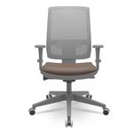 CadeiraBrizzaDiretorGrafiteTelaCinzaAssentoVinilMarromAutocompensadorPiramidal66257