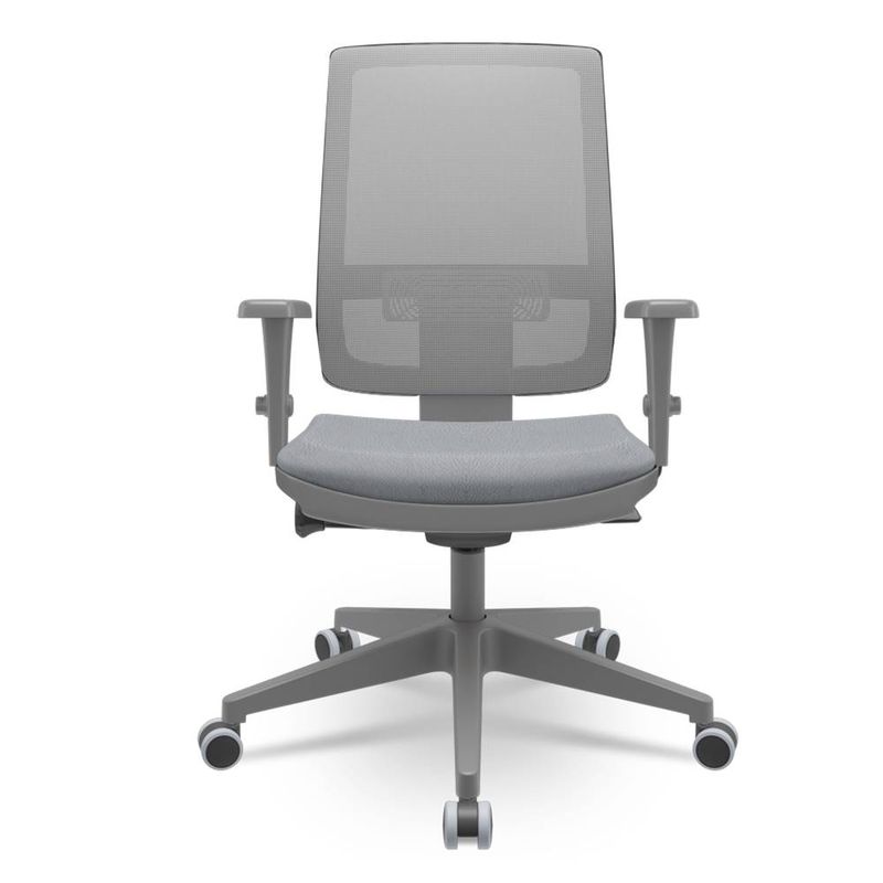 CadeiraBrizzaDiretorGrafiteTelaCinzaAssentoVinilCinzaAutocompensadorPiramidal66261