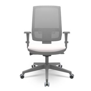 Cadeira Brizza Diretor Grafite Tela Cinza Assento Vinil Eco Branco Autocompensador Piramidal - 66263