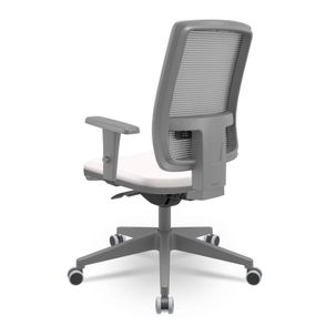Cadeira Brizza Diretor Grafite Tela Cinza Assento Vinil Eco Branco Autocompensador Piramidal - 66263