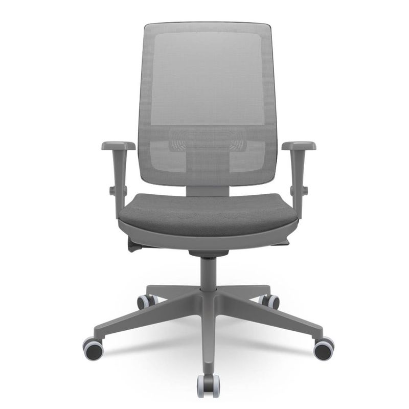 CadeiraBrizzaDiretorGrafiteTelaCinzaAssentoPoliesterCinzaAutocompensadorPiramidal66264