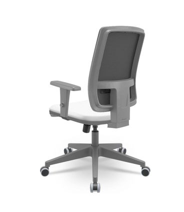 Cadeira Brizza Diretor Grafite Tela Preta Assento Aero Branco Base RelaxPlax Piramidal - 66284
