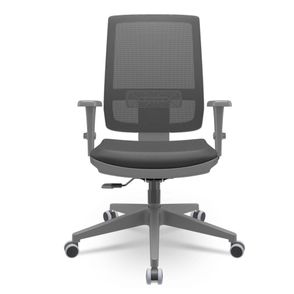 Cadeira Brizza Diretor Grafite Tela Preta Assento Vinil Preto Base RelaxPlax Piramidal - 66294