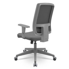 Cadeira Brizza Diretor Grafite Tela Preta Assento Vinil Cinza Base RelaxPlax Piramidal - 66298