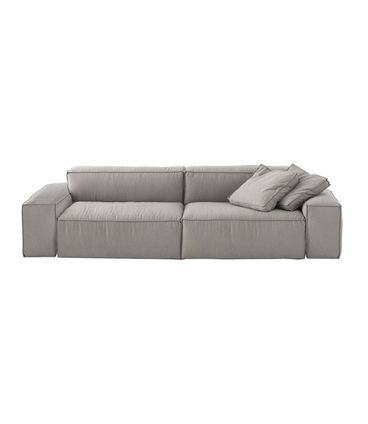Sofa Family Box 3 Lugares Linho Cinza 270x98cm - 66318