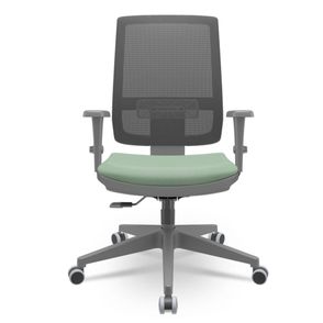 Cadeira Brizza Diretor Grafite Tela Preta Assento Vinil Verde Base RelaxPlax Piramidal - 66301