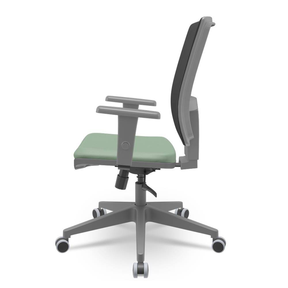 Cadeira-Brizza-Diretor-Grafite-Tela-Preta-Assento-Vinil-Verde-Base-RelaxPlax-Piramidal---66301-