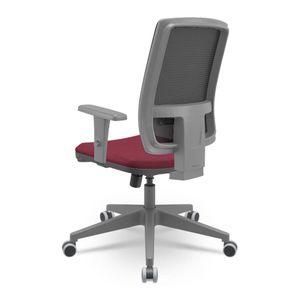 Cadeira Brizza Diretor Grafite Tela Preta Assento Poliester Vinho Base RelaxPlax Piramidal - 66310